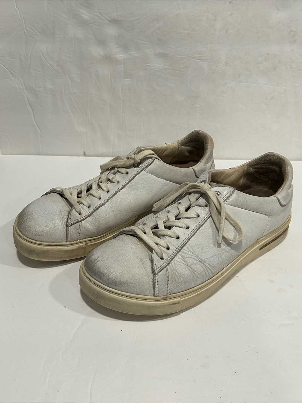 Birkenstock Bend Low White Leather Sneakers Women's Size 8 EUR 39 Orthopedic